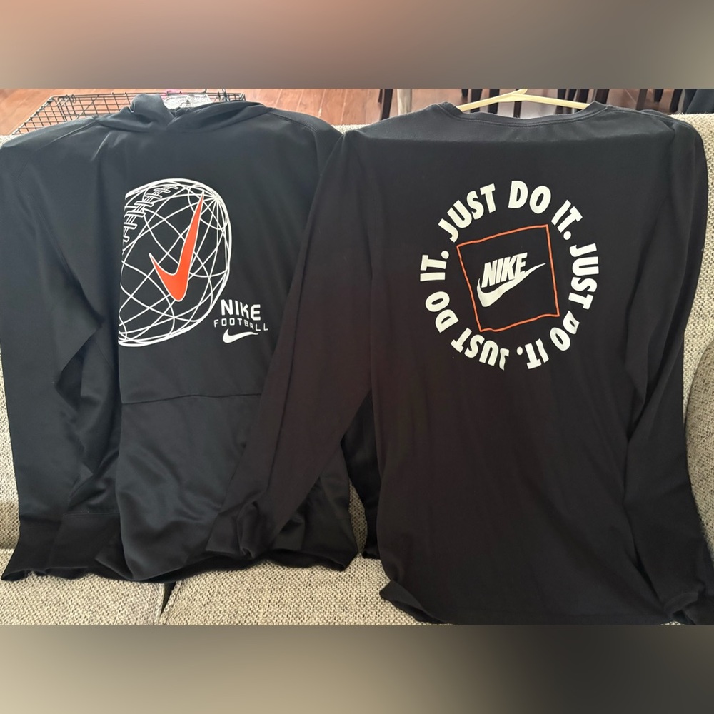 Nike Black Long Sleeve Graphic Hoodie and Tee